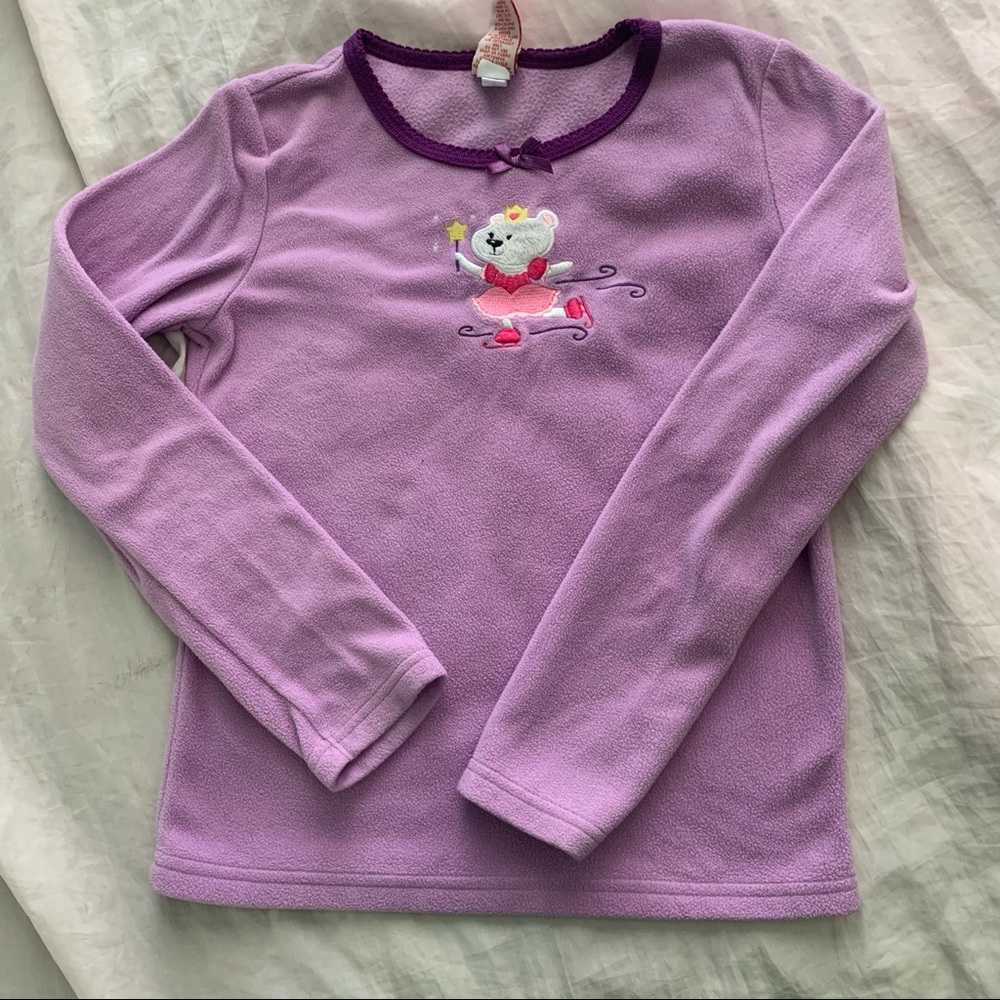 Girls Purple Fleece Long Sleeve
